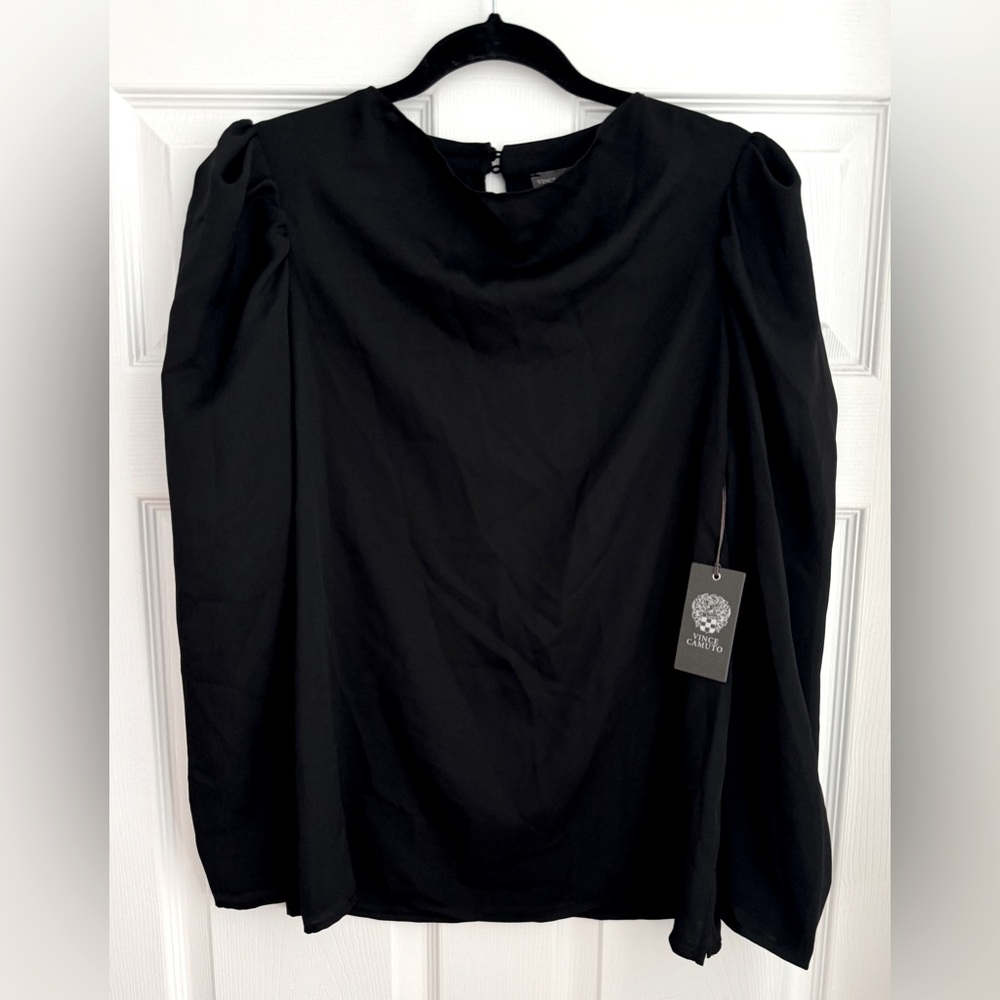 Vince Camuto Black Long Sleeve Blouse, Size Medium - NWT